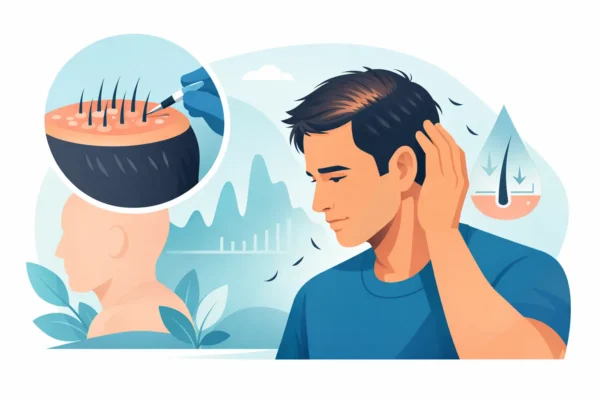 Chute de choc après greffe cheveux
