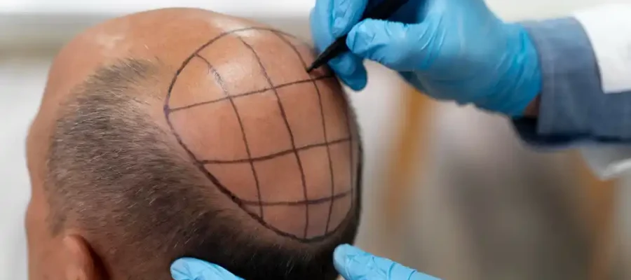 Quelle surface couvrent 5000 greffons de cheveux ?