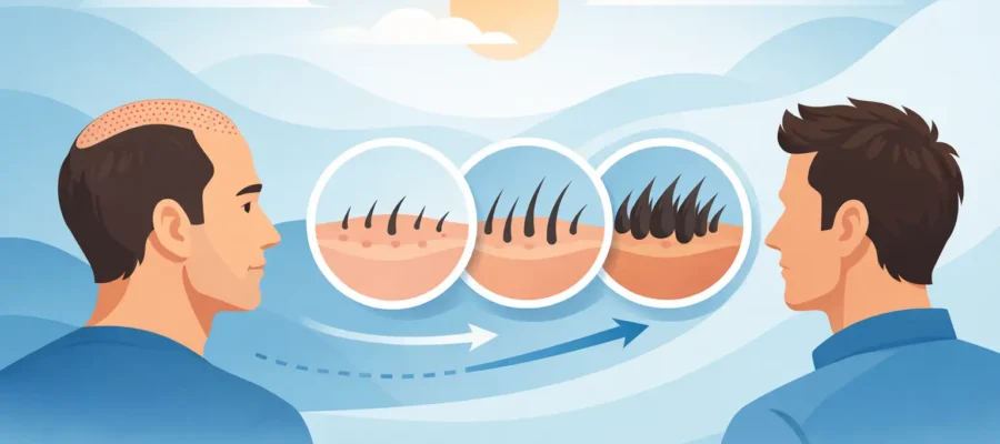 Quand repoussent les cheveux après greffe ?
