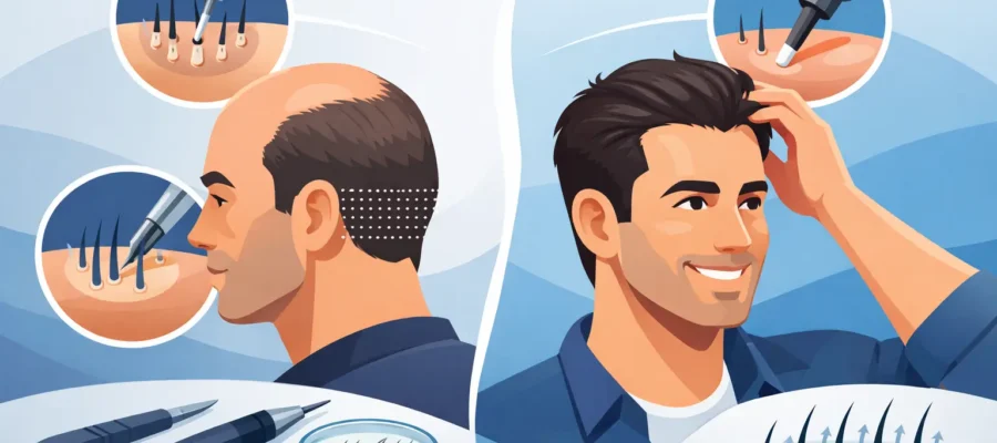 Meilleure technique greffe cheveux homme