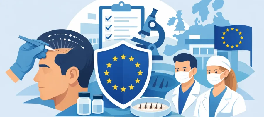 Sécurité greffe cheveux et normes européennes