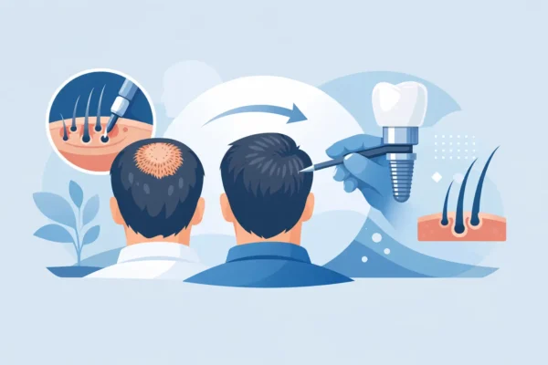 Guide implantation couronne vertex clairsemée