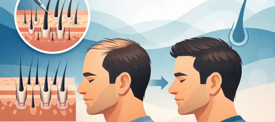 Densité de greffons et résultat naturel cheveux
