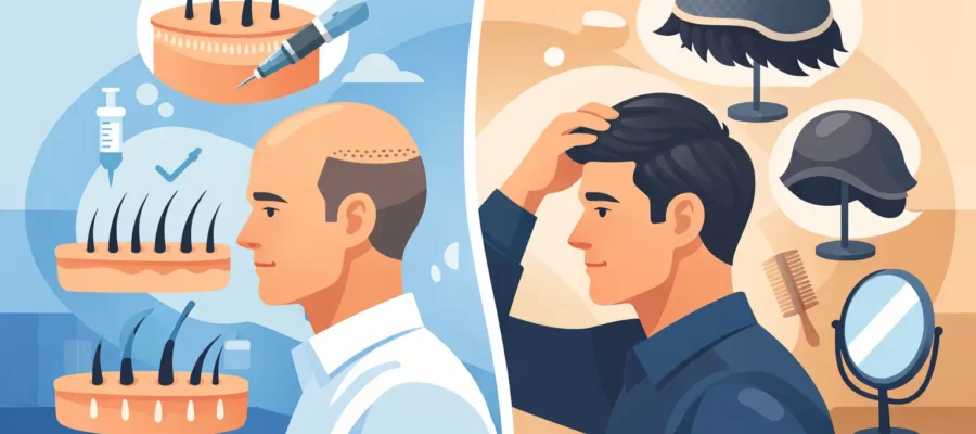 Greffe cheveux ou prothèse capillaire ?