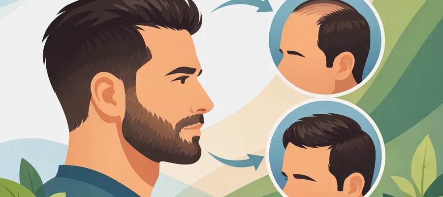 Ligne frontale masculine à conception naturelle