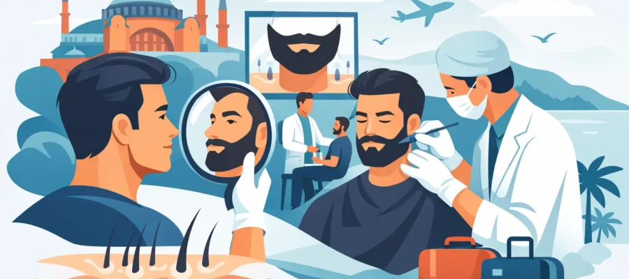 Meilleures cliniques greffe barbe Turquie