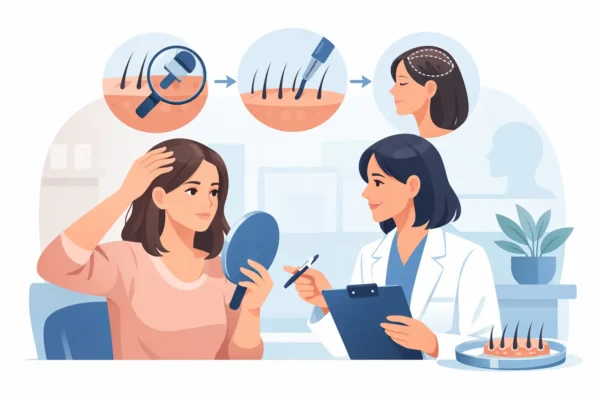 Guide consultation greffe cheveux femme