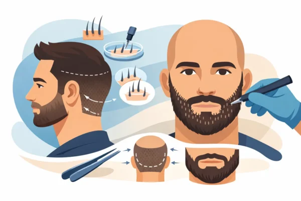 Guide de la zone donneuse pour greffe de barbe