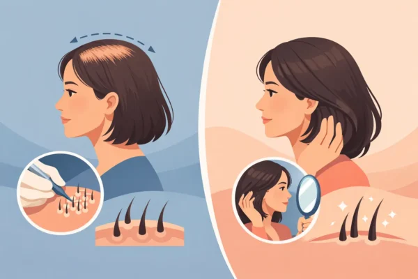 Avant après greffe diffuse femme, quels résultats ?