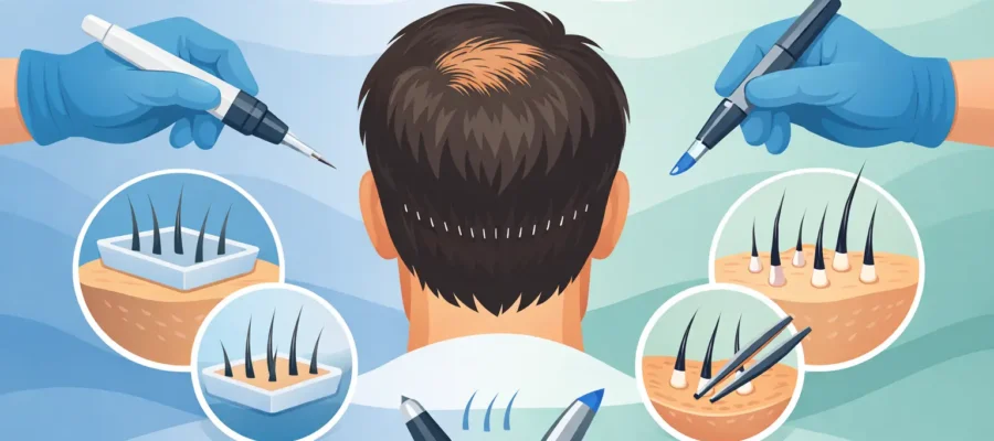 DHI ou FUE Saphir, quel choix pour vos cheveux ? 1 DHI ou FUE Saphir, quel choix pour vos cheveux ?
